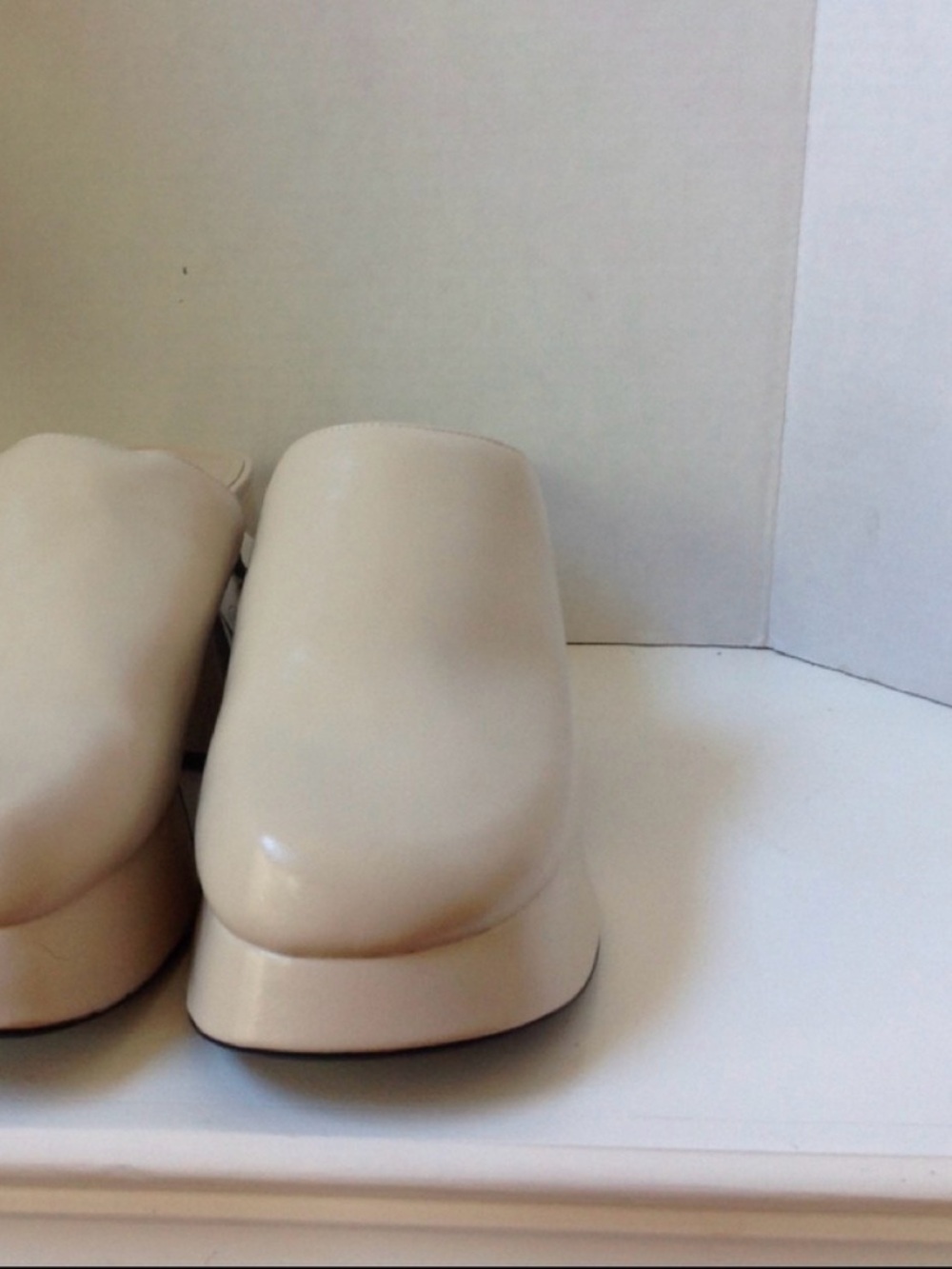 ZARA cream cropped platform mules